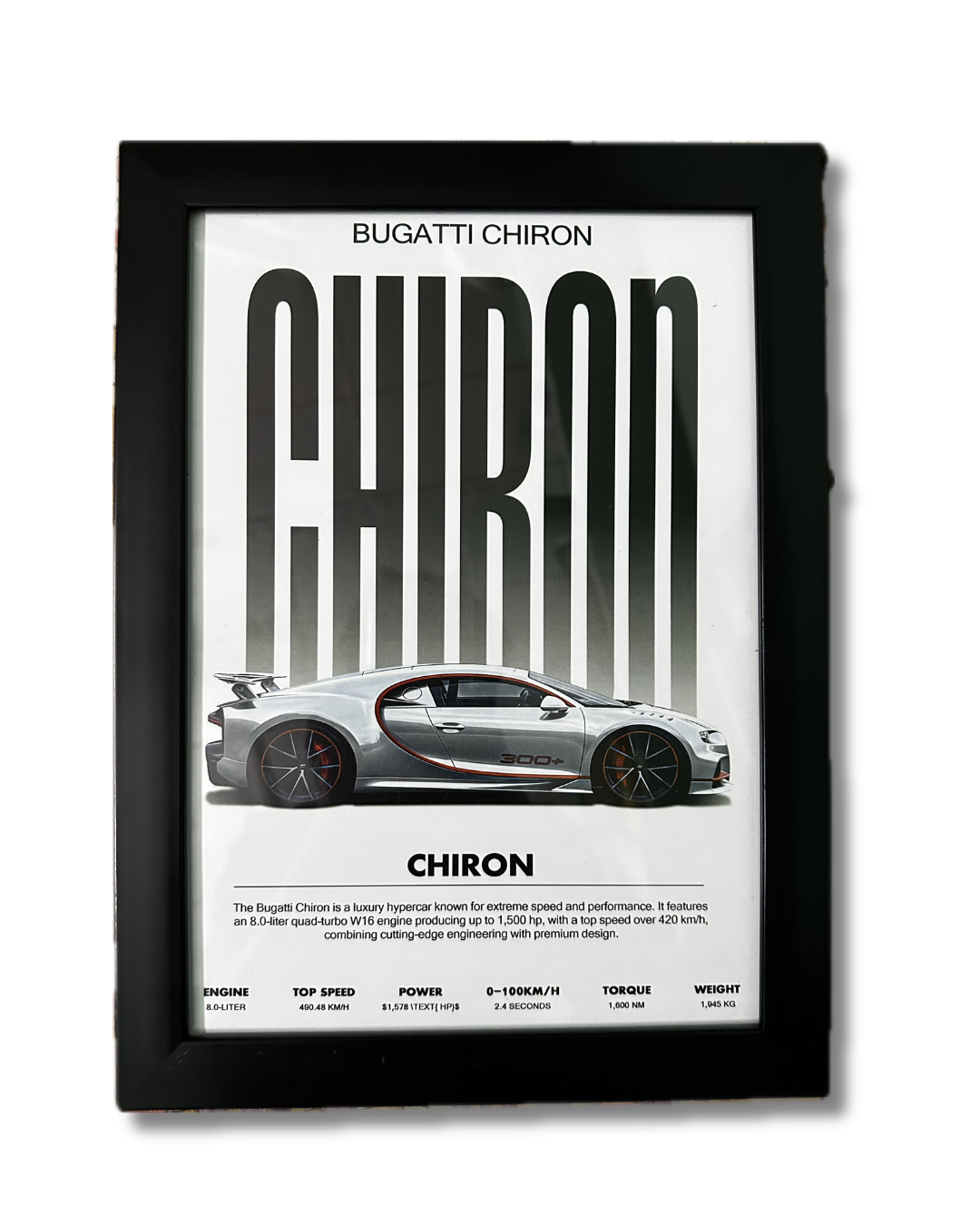 Bugatti Chiron Premium Glass Frame